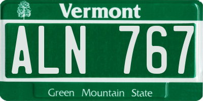 VT license plate ALN767
