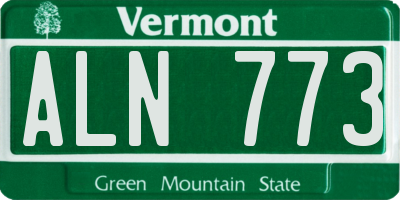 VT license plate ALN773