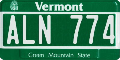 VT license plate ALN774