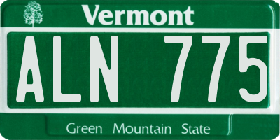 VT license plate ALN775