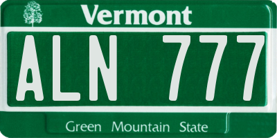 VT license plate ALN777