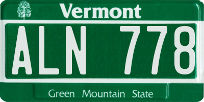 VT license plate ALN778