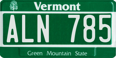 VT license plate ALN785