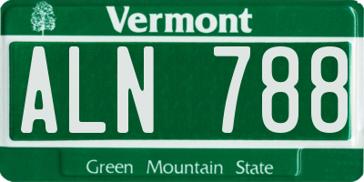 VT license plate ALN788
