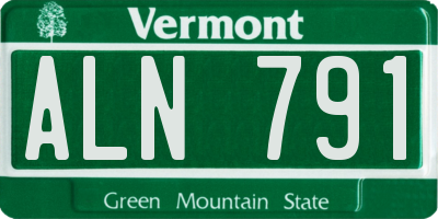 VT license plate ALN791