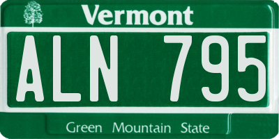 VT license plate ALN795