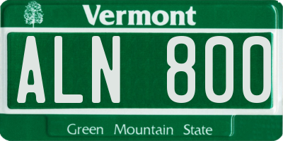 VT license plate ALN800