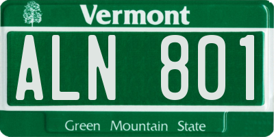 VT license plate ALN801