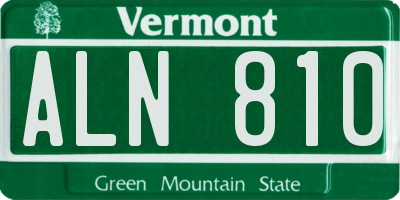 VT license plate ALN810