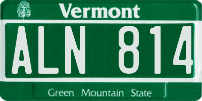 VT license plate ALN814