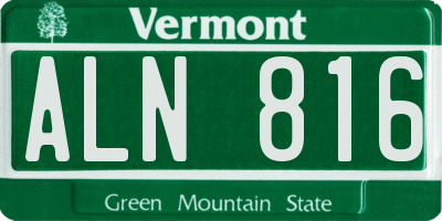 VT license plate ALN816