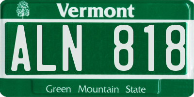 VT license plate ALN818
