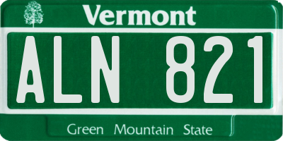 VT license plate ALN821