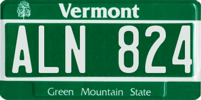 VT license plate ALN824