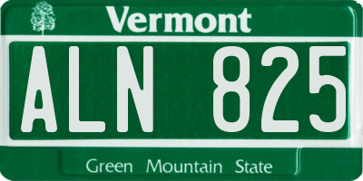 VT license plate ALN825