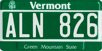 VT license plate ALN826