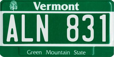 VT license plate ALN831
