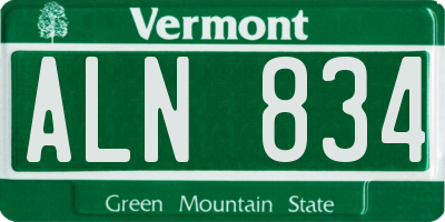 VT license plate ALN834