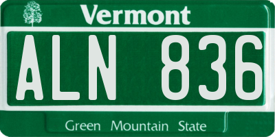 VT license plate ALN836