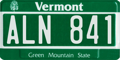 VT license plate ALN841