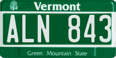 VT license plate ALN843