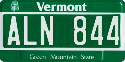 VT license plate ALN844