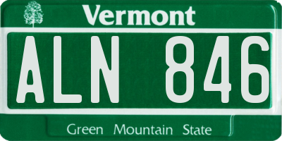 VT license plate ALN846