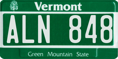 VT license plate ALN848