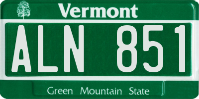 VT license plate ALN851