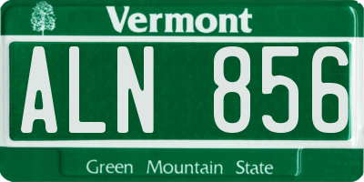 VT license plate ALN856