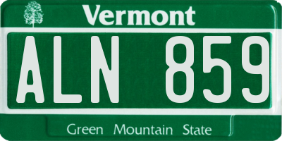 VT license plate ALN859