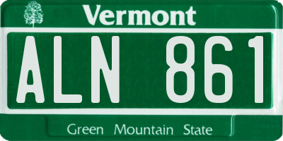 VT license plate ALN861