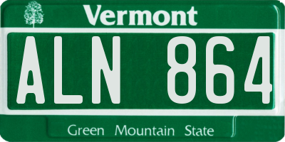 VT license plate ALN864