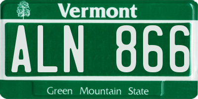VT license plate ALN866