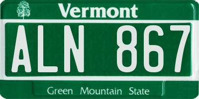 VT license plate ALN867