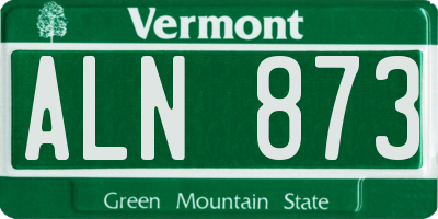 VT license plate ALN873