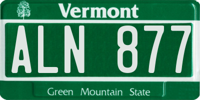 VT license plate ALN877