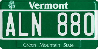 VT license plate ALN880