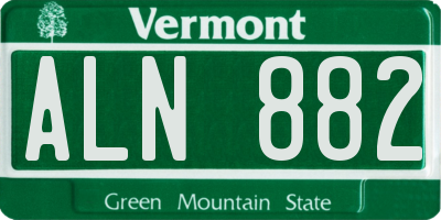 VT license plate ALN882