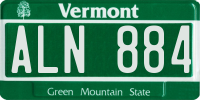 VT license plate ALN884