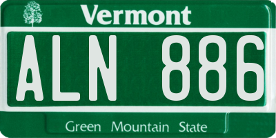 VT license plate ALN886