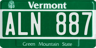 VT license plate ALN887