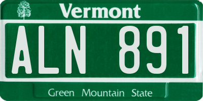 VT license plate ALN891
