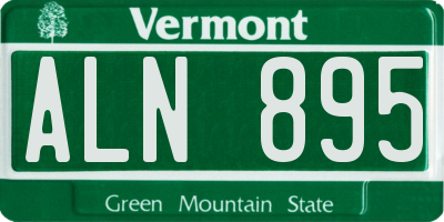 VT license plate ALN895