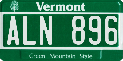VT license plate ALN896