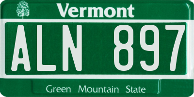 VT license plate ALN897