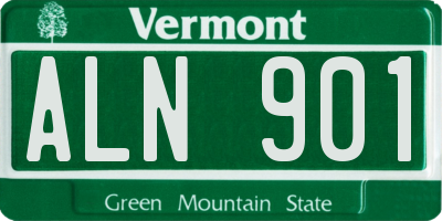 VT license plate ALN901