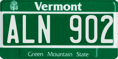 VT license plate ALN902