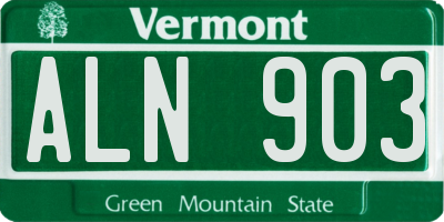 VT license plate ALN903