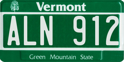 VT license plate ALN912